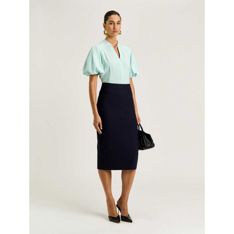 Veronika Maine Drapey Modal Blend Blouson Sleeve Shirt image number 3